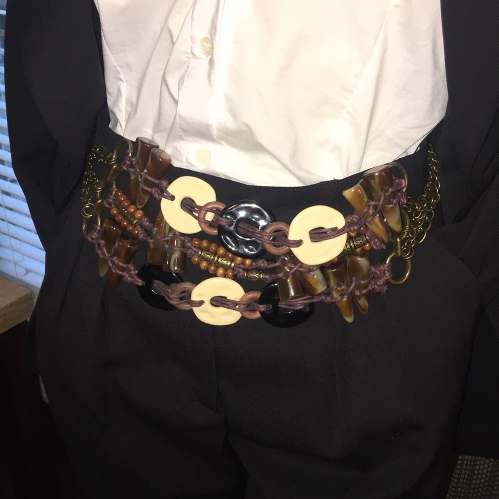 Chico's, Antique Gold Tone Tribal Belt